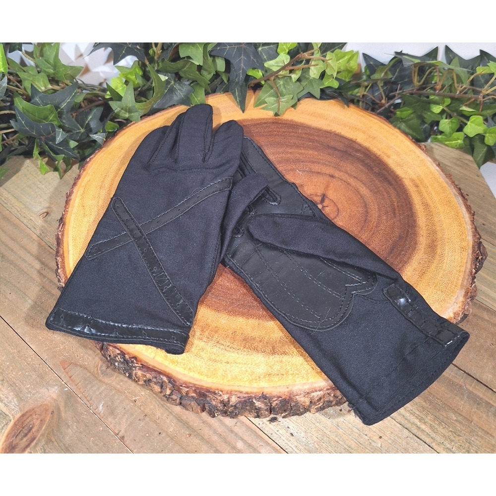 Women's Black Leather Cold Weather driving Gloves One Size Fits All Landlovers‎